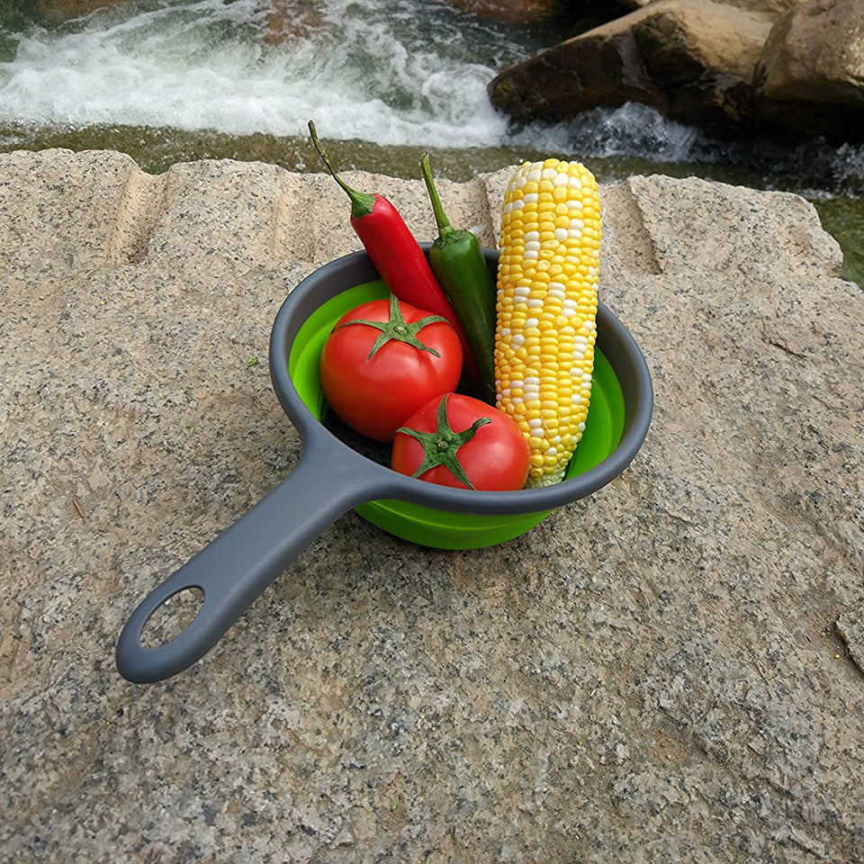 Foldable Silicone Kitchen Strainer – Space-Saving Collapsible Colander
