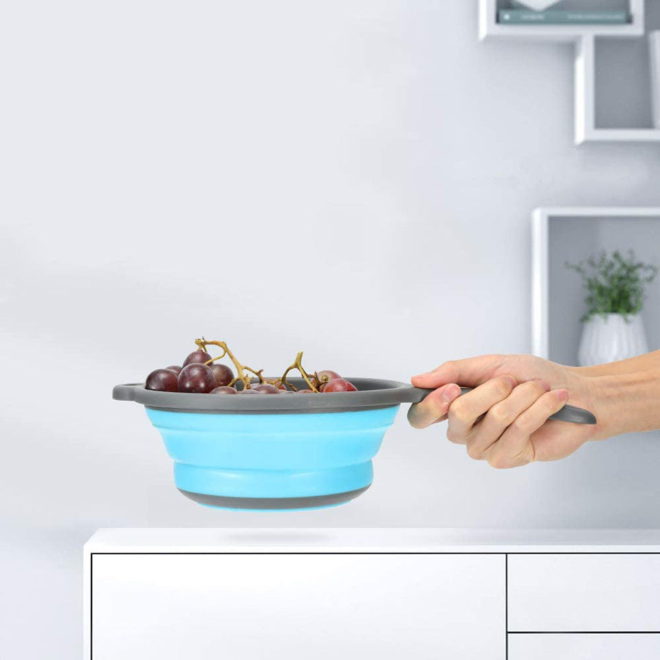 Foldable Silicone Kitchen Strainer – Space-Saving Collapsible Colander