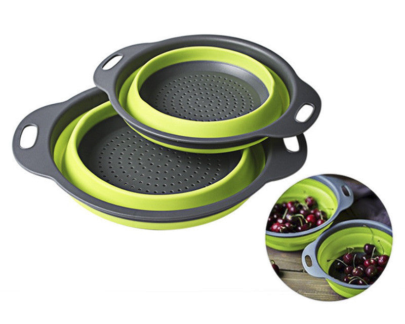 Foldable Silicone Kitchen Strainer – Space-Saving Collapsible Colander