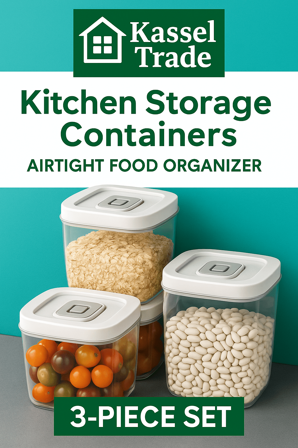 Airtight Stackable Food Storage Containers – BPA - Free Kitchen Organizer with Lid | Kassel Trade - Kassel Trade