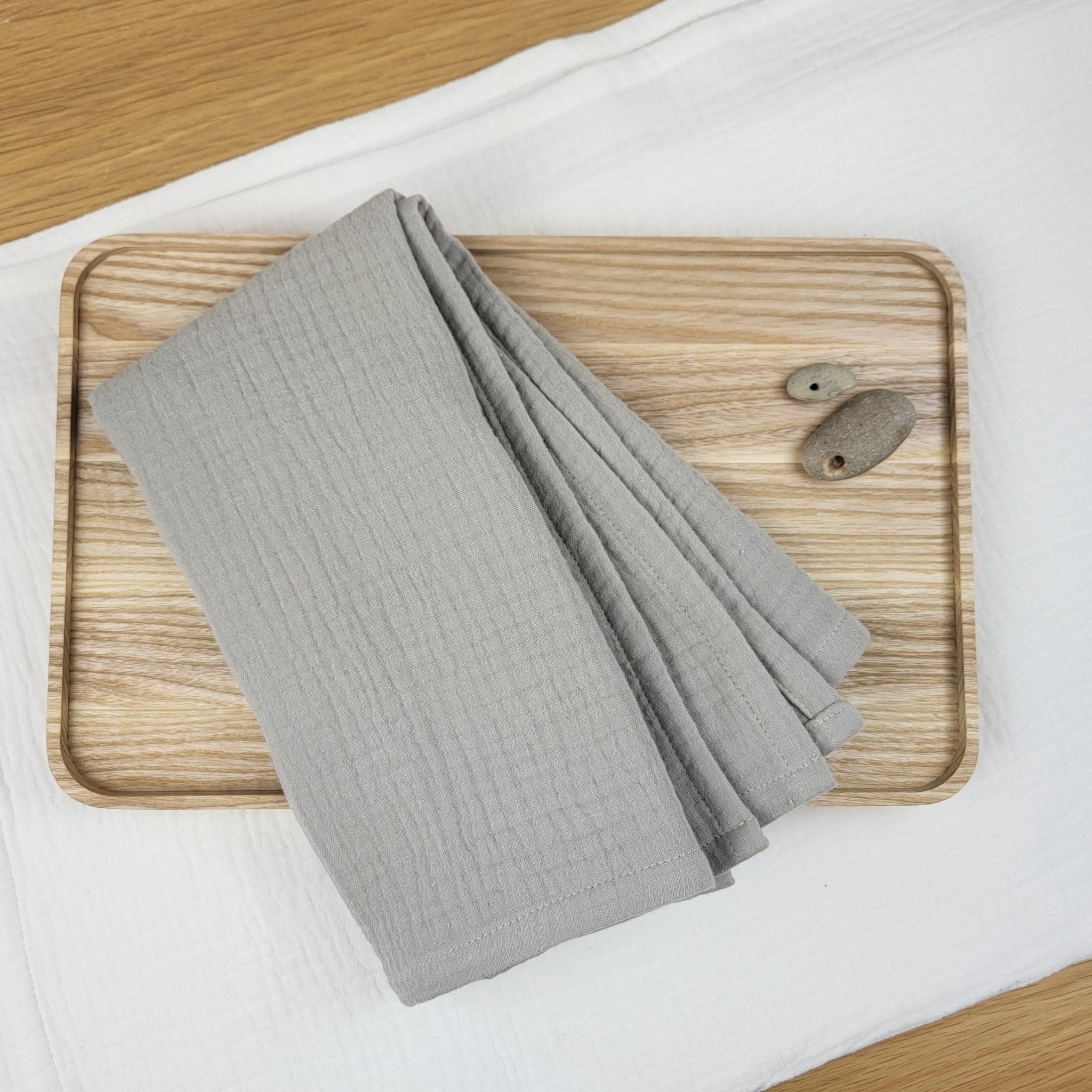 Cotton tea towel for a kitchen I White, pink, beige or grey colors - Kassel Trade