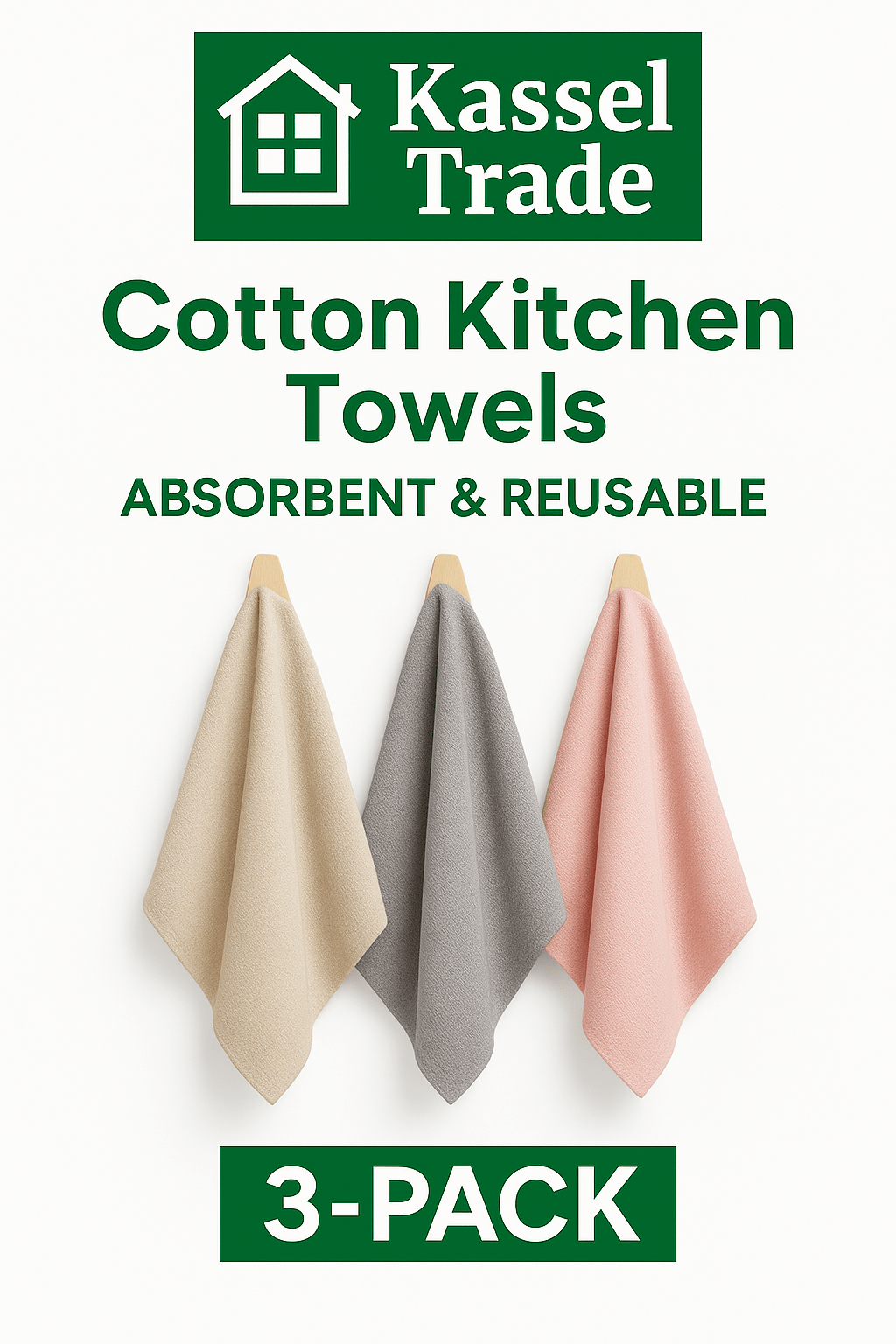 Cotton tea towel for kitchen by Kassel Trade™ – soft muslin cloth