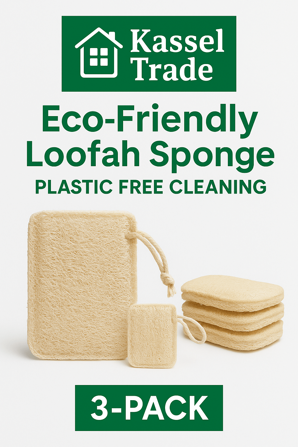 Eco-friendly loofah kitchen sponges by Kassel Trade™
