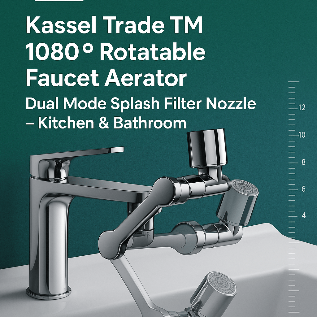 Kassel Trade™ 1080° Rotatable Faucet Aerator — Dual Mode Splash Filter Nozzle for Kitchen & Bathroom Sink - Kassel Trade