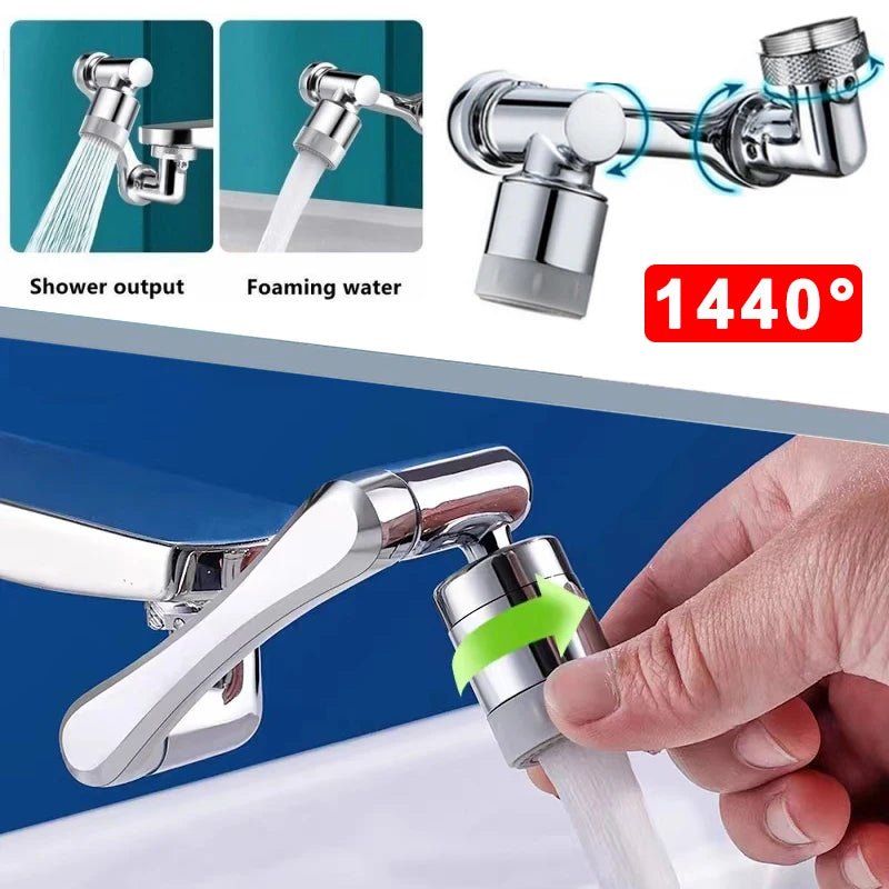 Kassel Trade™ 1080° Swivel Faucet Extender – Dual - Mode Rotating Sink Aerator for Kitchen & Bathroom - Kassel Trade