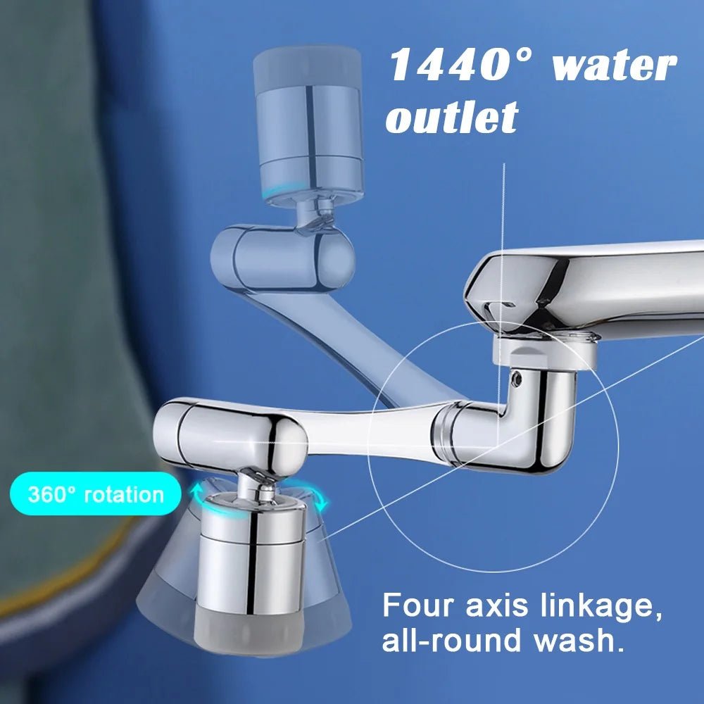 Kassel Trade™ 1080° Swivel Faucet Extender – Dual - Mode Rotating Sink Aerator for Kitchen & Bathroom - Kassel Trade