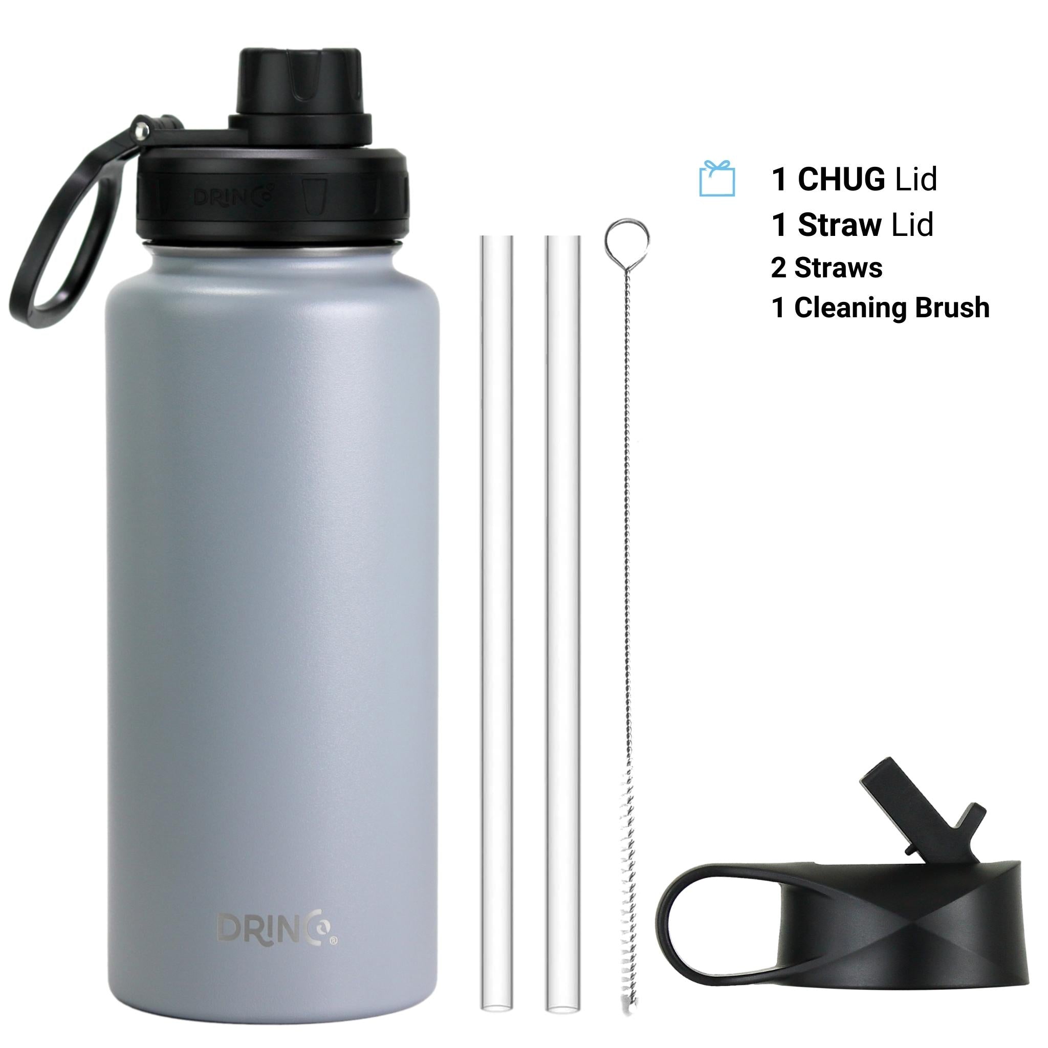 Kassel Trade™ 32oz Stainless Steel Water Bottle with straw lid – insulated and leakproof