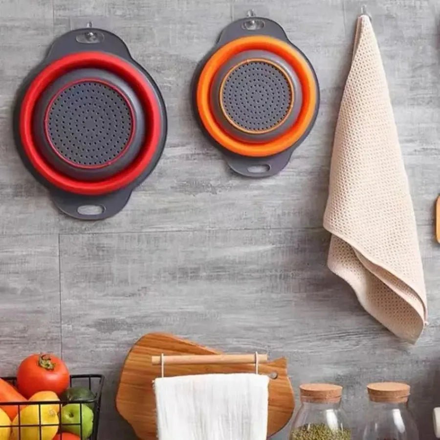 Kassel Trade™ Collapsible Silicone Colander — Space - Saving Kitchen Strainer (Green) - Kassel Trade