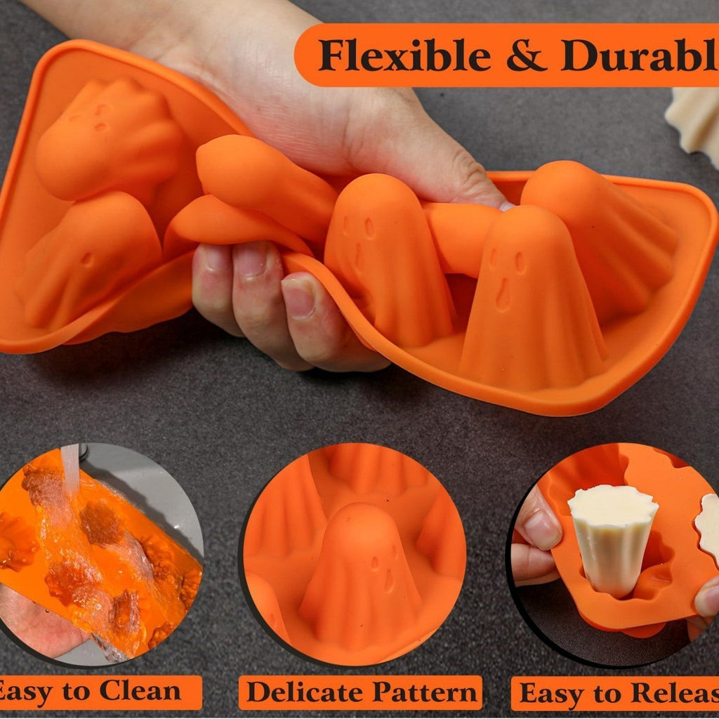 Kassel Trade™ silicone candy mold — non-stick Halloween baking tray for chocolate, jelly, and candy.
