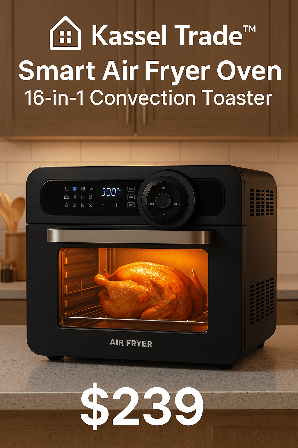 Kassel Trade™ Smart Air Fryer Oven – 16-in-1 Convection Toaster Oven