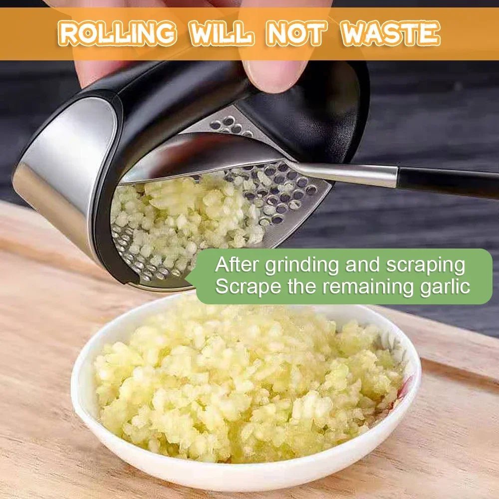 Kassel Trade™ Stainless Steel Garlic Press – Ergonomic Handle, Easy - Clean Manual Crusher for Garlic & Ginger - Kassel Trade