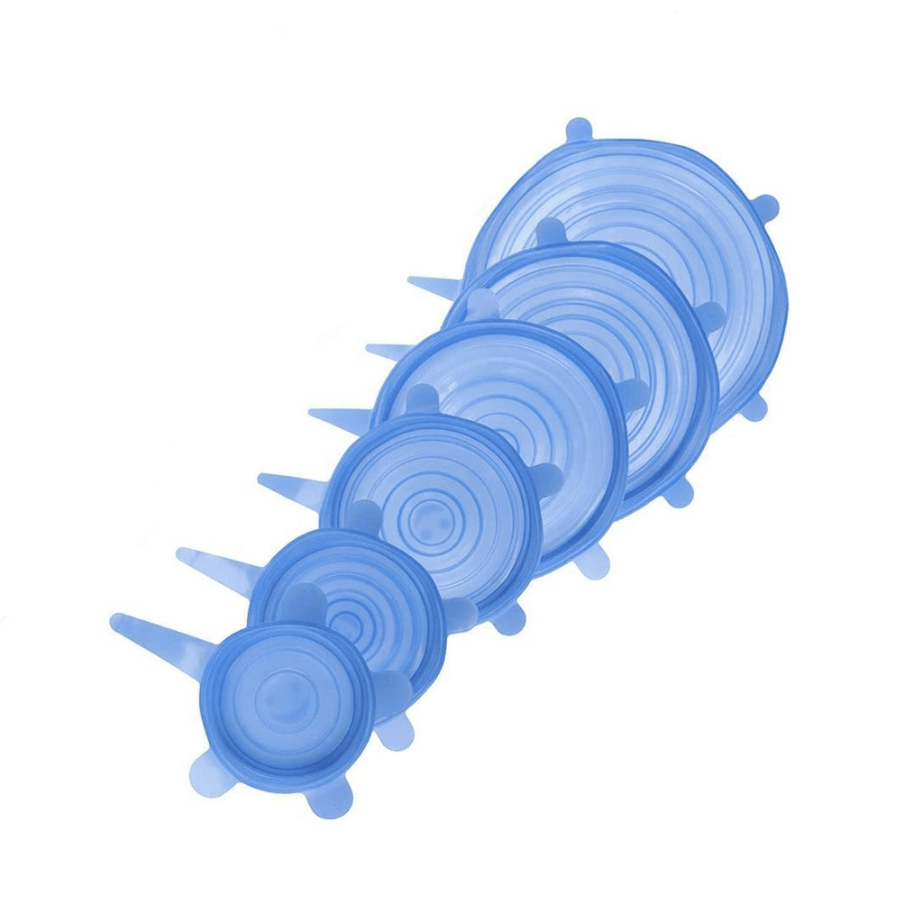 Silicone Food Lids (6 Piece Set) – Reusable Stretch Covers for Bowls, Containers & Cups | Eco - Friendly & Airtight Seal - Kassel Trade