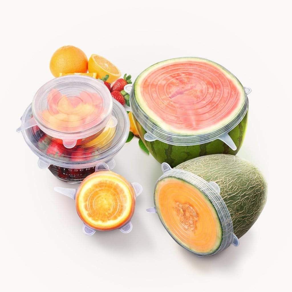 Silicone Food Lids (6 Piece Set) – Reusable Stretch Covers for Bowls, Containers & Cups | Eco - Friendly & Airtight Seal - Kassel Trade