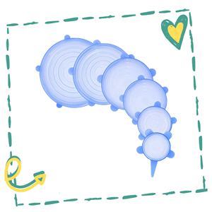 Silicone Food Lids (6 Piece Set) – Reusable Stretch Covers for Bowls, Containers & Cups | Eco - Friendly & Airtight Seal - Kassel Trade