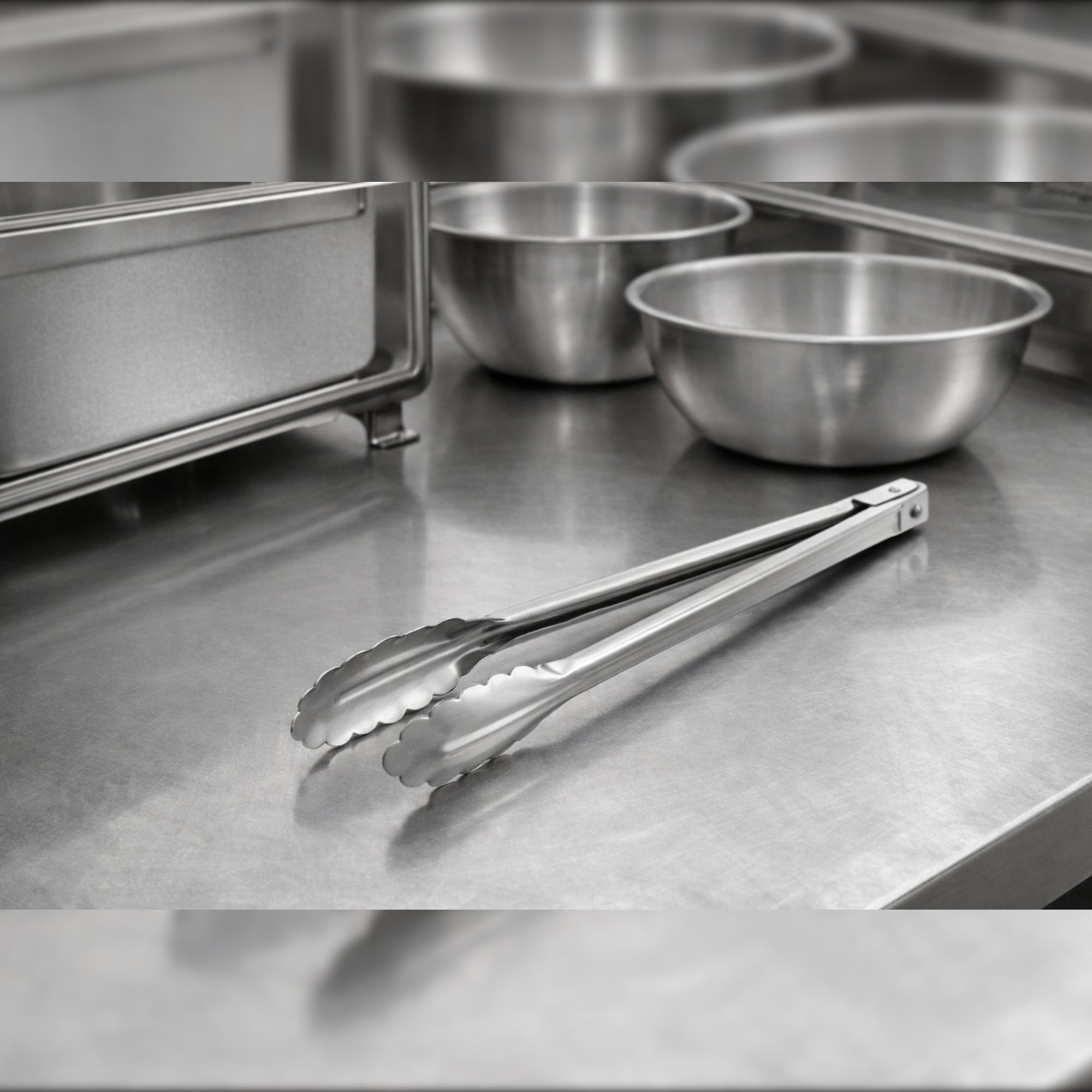 Winco 12 - Inch Heavyweight Stainless Steel Utility Tongs, Commercial Grade - Kassel Trade