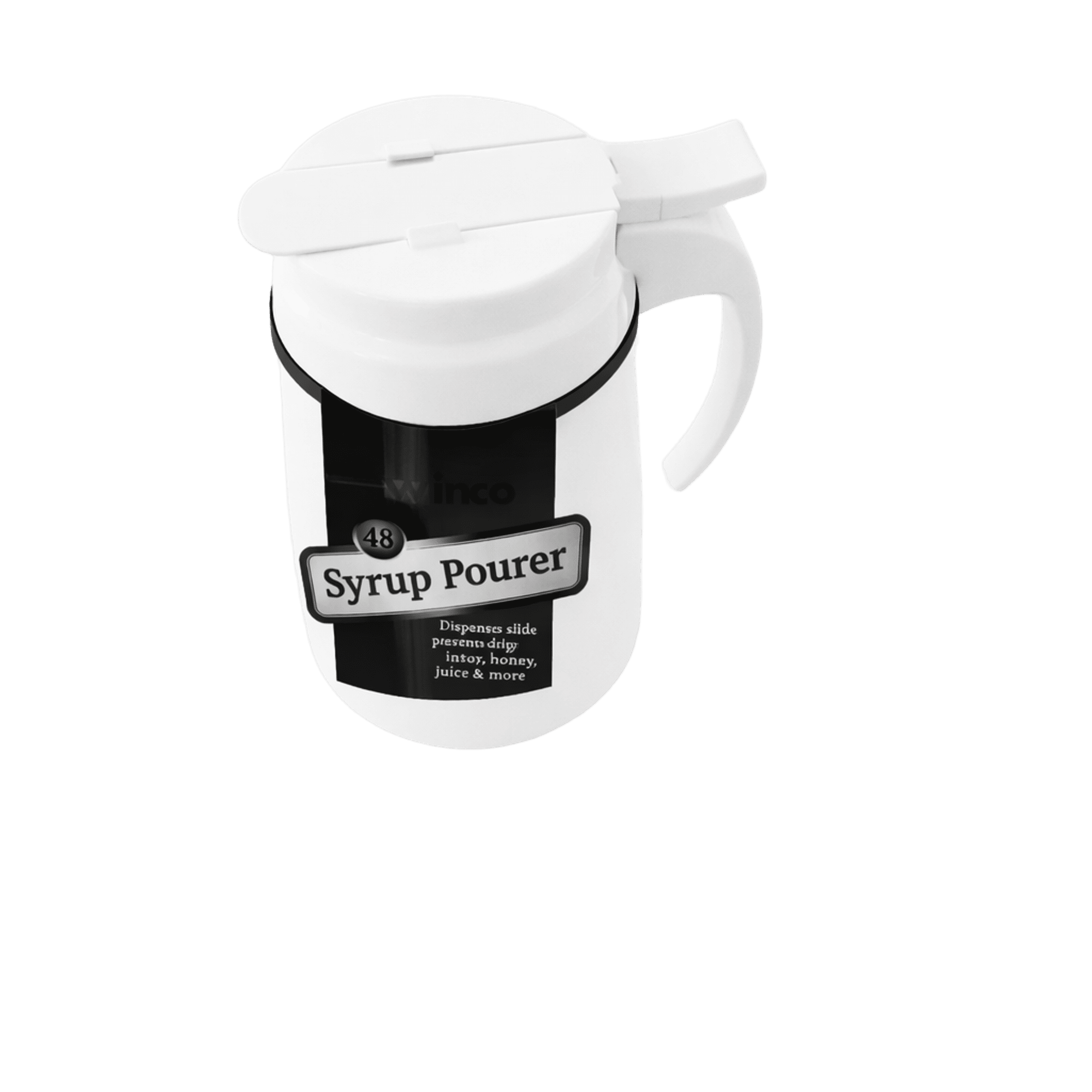 Winco PSUD - 48 48oz Plastic Syrup Dispenser with Lid – Commercial Grade - Kassel Trade