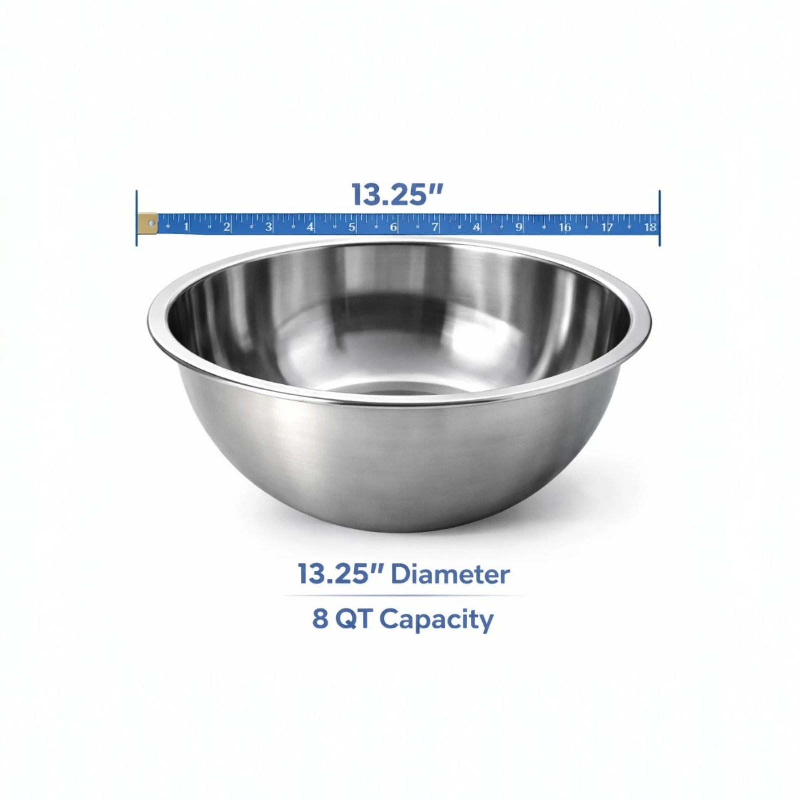 Winco MXB-800Q 8 Qt Stainless Steel Mixing Bowl - Image 3