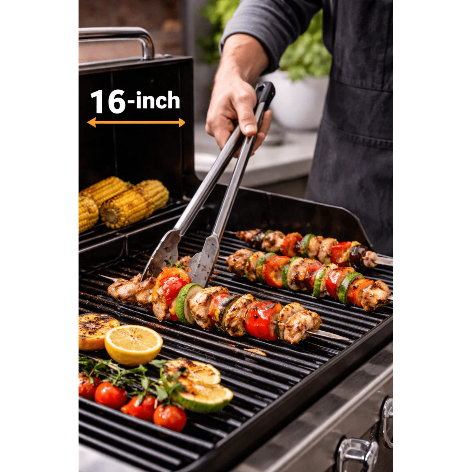 Winco UT-16 16" Stainless Steel Utility Tongs 2-Pack Heavyweight Commercial Kitchen Tongs - Image 4