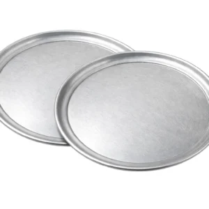 Winco APZT-14 14" Aluminum Pizza Pan 2-Pack Commercial Pizza Baking Tray